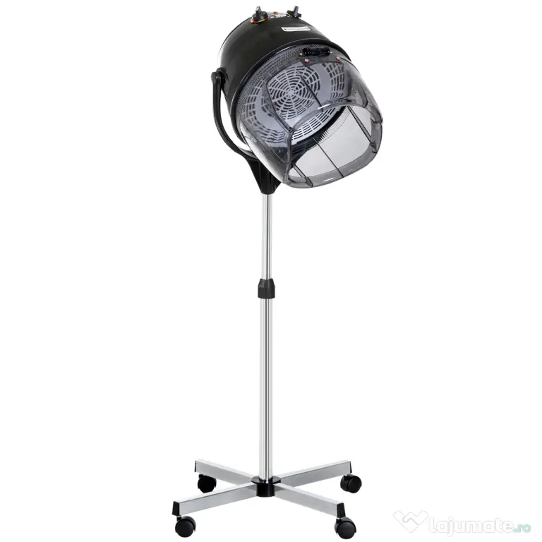 HOMCOM Cască pentru uscat părul 1180W cu înălțime reglabilă, timer de 60 de minute și roți pivotante, 65x65x115-165 cm, negru