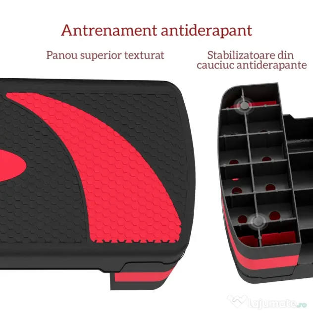 HOMCOM Step Fitness pentru Aerobic, Stepper Reglabil la 3 Niveluri de Înălțime 10-15-20 cm pentru Antrenamente Acasă și Sală, Verde și Negru | Aosom Romania