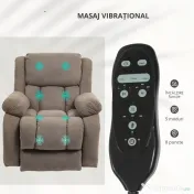 HOMCOM Fotoliu Rabatabil până la 150° cu 8 Puncte de Masaj, 2 Telecomenzi și Suport pentru Picioare, 93x104x100 cm, Maro | Aosom Romania