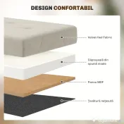 HOMCOM Bancă Ladă de Depozitare Pliabilă, Bancă de Pat cu Capac Căptușit și Înveliș de Catifea, 76x38x38 cm, Crem Alb | Aosom Romania