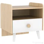 AIYAPLAY Noptieră cu Sertar pentru Copii 3-10 Ani din MDF și Lemn de Pin, 40x32,5x40 cm, Alb