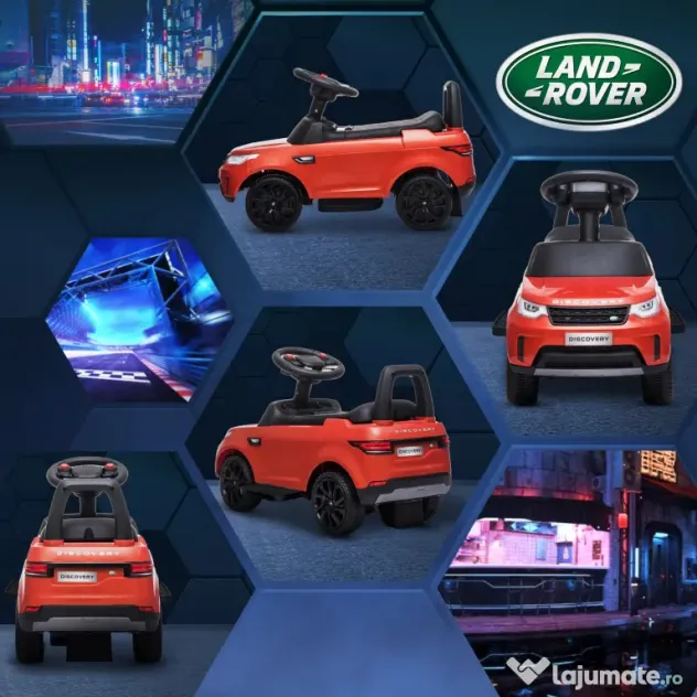 AIYAPLAY Mașinuță Electrică pentru Copii 18 Luni-5 Ani cu Licență Land Rover cu Muzică, USB și MP, 65x43x40 cm, Roșu | Aosom Romania