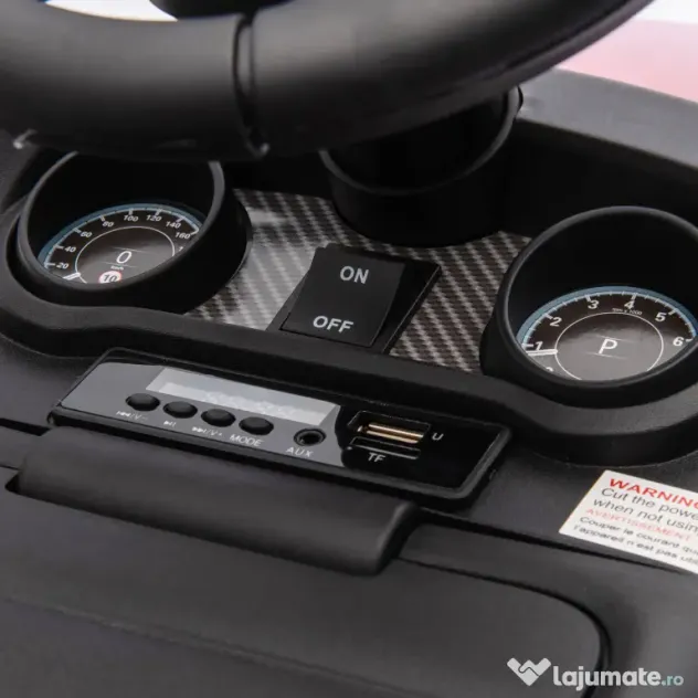 AIYAPLAY Mașinuță Electrică pentru Copii 18 Luni-5 Ani cu Licență Land Rover cu Muzică, USB și MP, 65x43x40 cm, Roșu | Aosom Romania