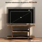 HOMCOM Comodă pentru TV cu Roți, 80×40×40 cm, Negru | Aosom Romania