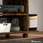 HOMCOM Comodă pentru TV cu Roți, 80×40×40 cm, Negru | Aosom Romania