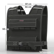 SPORTNOW Vestă cu Greutăți Reglabilă 20kg cu 20 de Greutăți, Vestă cu Benzi Reflectorizante, Potrivire Strânsă pentru Antrenament Acasă, Alergare și Fitness, Material Oxford, 50x40 cm, Negru | Aosom Romania