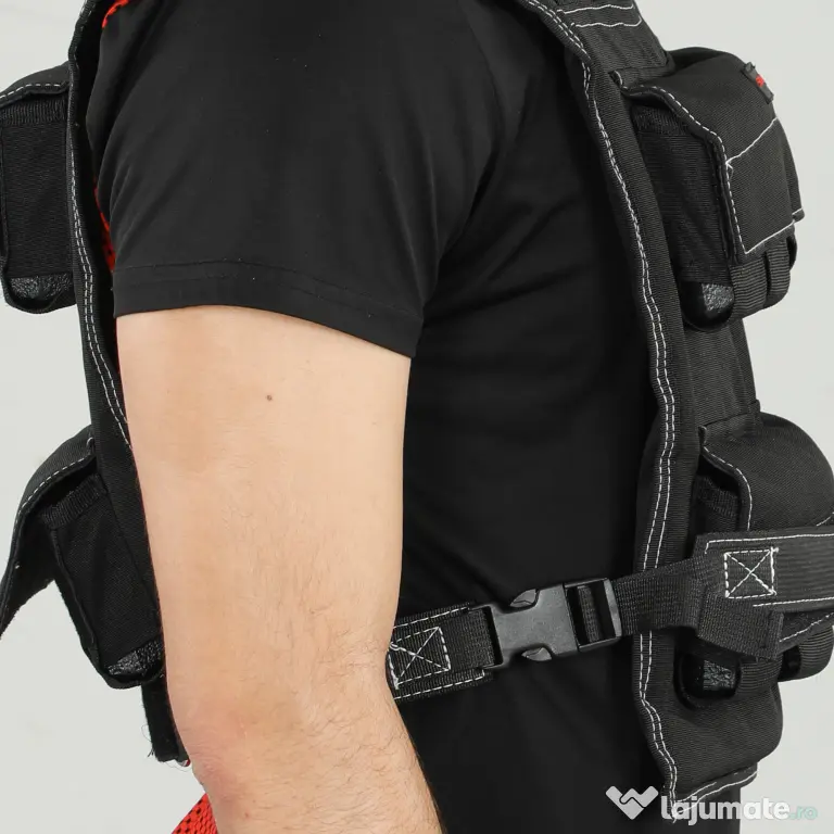 SPORTNOW Vestă cu Greutăți Reglabilă 20kg cu 20 de Greutăți, Vestă cu Benzi Reflectorizante, Potrivire Strânsă pentru Antrenament Acasă, Alergare și Fitness, Material Oxford, 50x40 cm, Negru | Aosom Romania