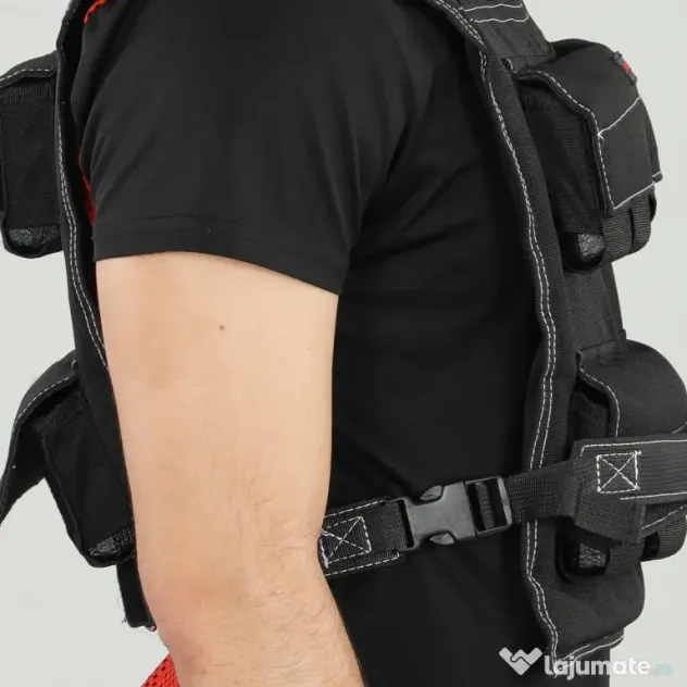 SPORTNOW Vestă cu Greutăți Reglabilă 20kg cu 20 de Greutăți, Vestă cu Benzi Reflectorizante, Potrivire Strânsă pentru Antrenament Acasă, Alergare și Fitness, Material Oxford, 50x40 cm, Negru | Aosom Romania