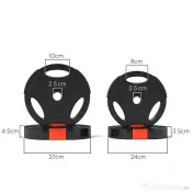 SPORTNOW Set Discuri de Greutăți cu Două Discuri de 5 kg și Două Discuri de 2,5 kg, Negru | Aosom Romania