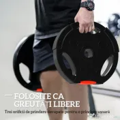 SPORTNOW Set Discuri de Greutăți cu Două Discuri de 5 kg și Două Discuri de 2,5 kg, Negru | Aosom Romania