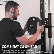 SPORTNOW Set Discuri de Greutăți cu Două Discuri de 5 kg și Două Discuri de 2,5 kg, Negru | Aosom Romania