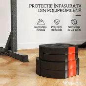 SPORTNOW Set Discuri de Greutăți cu Două Discuri de 5 kg și Două Discuri de 2,5 kg, Negru | Aosom Romania