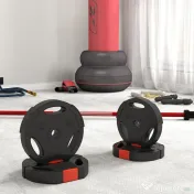 SPORTNOW Set Discuri de Greutăți cu Două Discuri de 5 kg și Două Discuri de 2,5 kg, Negru | Aosom Romania