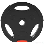 SPORTNOW Set Discuri Greutăți, 4 Bucăți 2x5 kg și 2x2,5 kg, 3 Mânere, Orificiu 2,5 cm, Polipropilenă, Negru