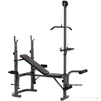SPORTNOW Bancă de greutăți, Trei suporturi pentru greutăți, Oțel și PU, 202 x 155 x 106 cm, Negru | Aosom Romania