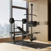 SPORTNOW Bancă de greutăți, Trei suporturi pentru greutăți, Oțel și PU, 202 x 155 x 106 cm, Negru | Aosom Romania 