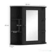 Homcom Dulapior Baie cu Oglinda – Lemn Alb 66×17×63 cm | Aosom Romania 