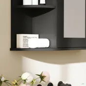 Homcom Dulapior Baie cu Oglinda – Lemn Alb 66×17×63 cm | Aosom Romania 