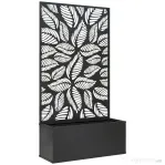Outsunny Jardinieră Ridicată cu Spalier Decorativ pentru Plante Cățărătoare, de Podea sau de Perete, 61x23x113 cm, Negru