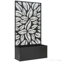 Outsunny Jardinieră Ridicată cu Spalier Decorativ pentru Plante Cățărătoare, de Podea sau de Perete, 61x23x113 cm, Negru