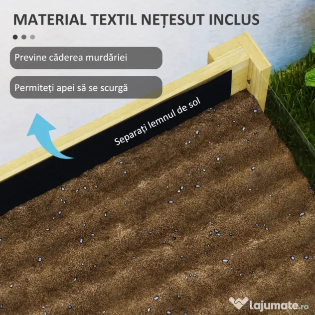 Outsunny Strat Înălțat de Grădină din Lemn cu Panouri din Acril și Orificii de Drenaj, 110x50x80 cm, Lemn Natural | Aosom Romania