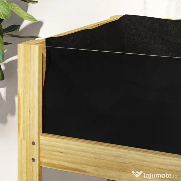 Outsunny Strat Înălțat de Grădină din Lemn cu Panouri din Acril și Orificii de Drenaj, 110x50x80 cm, Lemn Natural | Aosom Romania