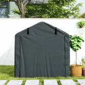 Outsunny Pavilion Cort pentru Mașină cu Intrare Rulabilă, Corzi și Țăruși, 220x157x165 cm, Gri Închis | Aosom Romania