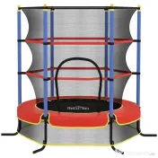 HOMCOM Trambolină pentru Copii 3-10 Ani cu Plasă de Siguranță, Suprafață Elastică cu Țevi Capitonate, Ø175x190 cm, Albastru | Aosom Romania 