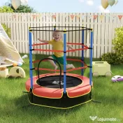 HOMCOM Trambolină pentru Copii 3-10 Ani cu Plasă de Siguranță, Suprafață Elastică cu Țevi Capitonate, Ø175x190 cm, Albastru | Aosom Romania 