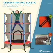 HOMCOM Trambolină pentru Copii 3-10 Ani cu Plasă de Siguranță, Suprafață Elastică cu Țevi Capitonate, Ø175x190 cm, Albastru | Aosom Romania 