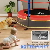 HOMCOM Trambolină pentru Copii 3-10 Ani cu Plasă de Siguranță, Suprafață Elastică cu Țevi Capitonate, Ø175x190 cm, Albastru | Aosom Romania 