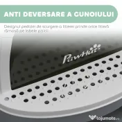 PawHut Litieră cu Capac, Tavă pentru Nisip tip Sertar cu Filtru de Carbon și Lopățică, 40,5x52x39 cm, Gri | Aosom Romania 