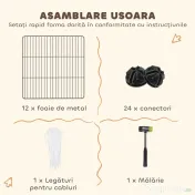 PawHut Țarc Modular pentru Animale de Companie de Talie Mică cu Panouri și Accesorii, 140x70x35 cm, Negru | Aosom Romania 