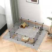 PawHut Țarc Modular pentru Animale de Companie de Talie Mică cu Panouri și Accesorii, 140x70x35 cm, Negru | Aosom Romania 