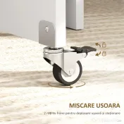 HOMCOM Masă Pliabilă, Masă Rabatabilă pentru 2-4 Persoane cu Sertar, 2 Rafturi și 2 Roți, 114,5x70x75 cm, Stejar | Aosom Romania 