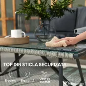 Outsunny Set de Exterior din Rattan 2 Fotolii, Canapea și Măsuță Gri | Aosom Romania