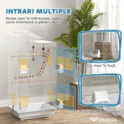 PawHut Colivie pentru Perusi, Canari, Papagali cu Accesorii, Jucării și Tavă | Aosom Romania