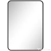 HOMCOM Oglindă de baie cu ramă metalică și agățătoare, 50x2.5x70 cm, negru | Aosom Romania