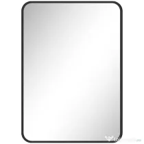 HOMCOM Oglindă de baie cu ramă metalică și agățătoare, 50x2.5x70 cm, negru | Aosom Romania