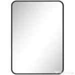 HOMCOM Oglindă de baie cu ramă metalică și agățătoare, 50x2.5x70 cm, negru