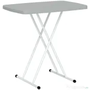 Outsunny Măsuță de Cafea Pliabilă, Reglabilă pe Înălțime și Portabilă, cu Blat HDPE și Cadru Metalic, 76x50x74 cm, Alb | Aosom Romania 