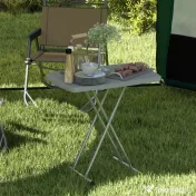 Outsunny Măsuță de Cafea Pliabilă, Reglabilă pe Înălțime și Portabilă, cu Blat HDPE și Cadru Metalic, 76x50x74 cm, Alb | Aosom Romania 