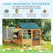 AIYAPLAY Casă pliantă lemn, 3-8 ani. | Aosom Romania 