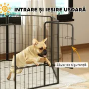 PawHut Țarc pentru Câini Portabil din 6 Panouri, 160x80x80 cm, Negru | Aosom Romania 