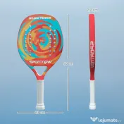 SPORTNOW Rachetă de Padel din Fibră de Carbon, cu Mâner Antiderapant și Geantă de Transport, 28x23 cm, Galben | Aosom Romania 
