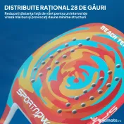 SPORTNOW Rachetă de Padel din Fibră de Carbon, cu Mâner Antiderapant și Geantă de Transport, 28x23 cm, Galben | Aosom Romania 
