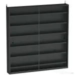 HOMCOM Vitrină de perete cu 6 rafturi ajustabile din lemn, cu uși din sticlă, 80x9.5x83 cm, negru