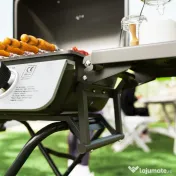 Outsunny Barbecue pe Gaz 2 Arzătoare, 2 Rafturi, Capac și Termometru Negru | Aosom Romania 