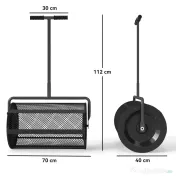 Outsunny Răspânditor Compost de 75L cu Mâner Reglabil în Formă de T din Metal Negru