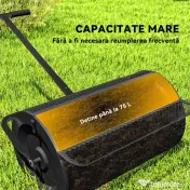 Outsunny Răspânditor Compost de 75L cu Mâner Reglabil în Formă de T din Metal Negru